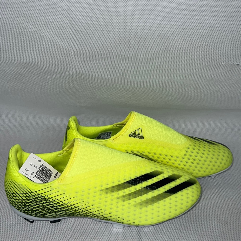 New nwt Adidas X GHOSTED.3 LACELESS FG - Yellow/Black (FW6969) Men Soccer Cleats